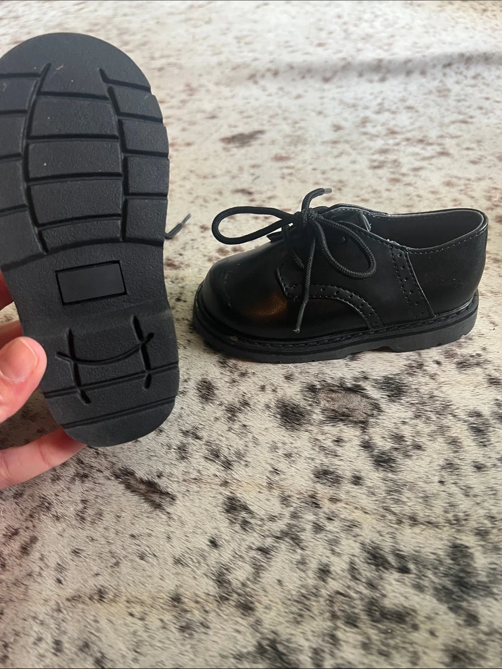 Dress shoe Black Lace-Up Leather Shoes